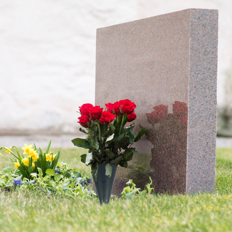 Cemetery Vase Decorative Flowerpot Planters - Outdoor Souvenirs with Ground Vases, Ferroalloy Grave Stakes for Gardening