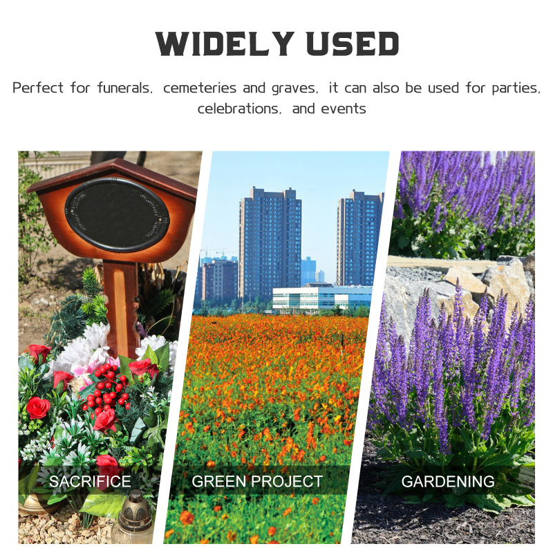Cemetery Vase Set - 4 Pcs Plastic Flower Containers with Spiked Stake Stand for Personalized Outdoor Memorial Decorations at Graves