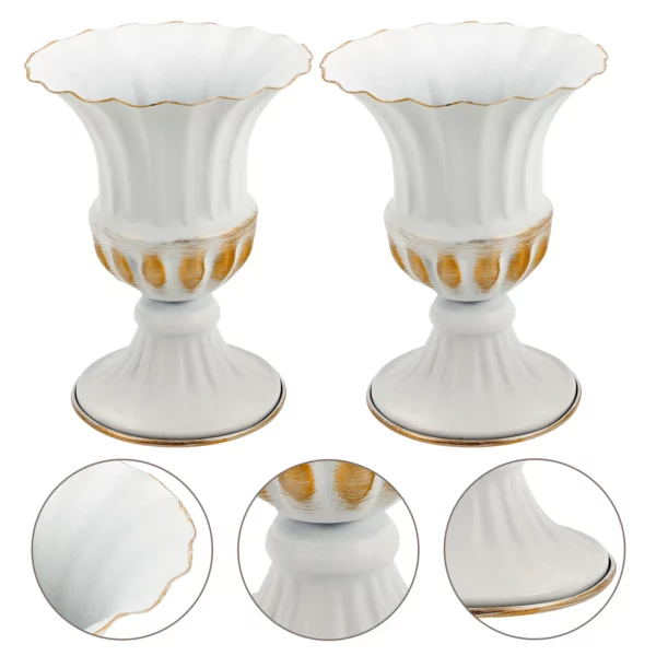 2 Pcs Cemetery Vase Set - Exquisite Artificial Flower Personalized Decor for Memorial, Graveyard - Image 2