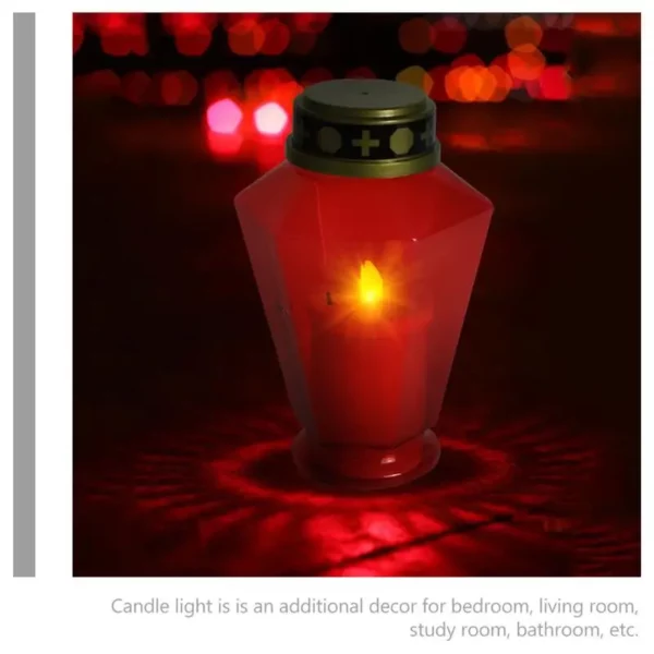 Cemetery Candles 2-Piece LED Flameless Prayer Lamps for Garden Decor, Outdoor Table, Dining Room - Image 6