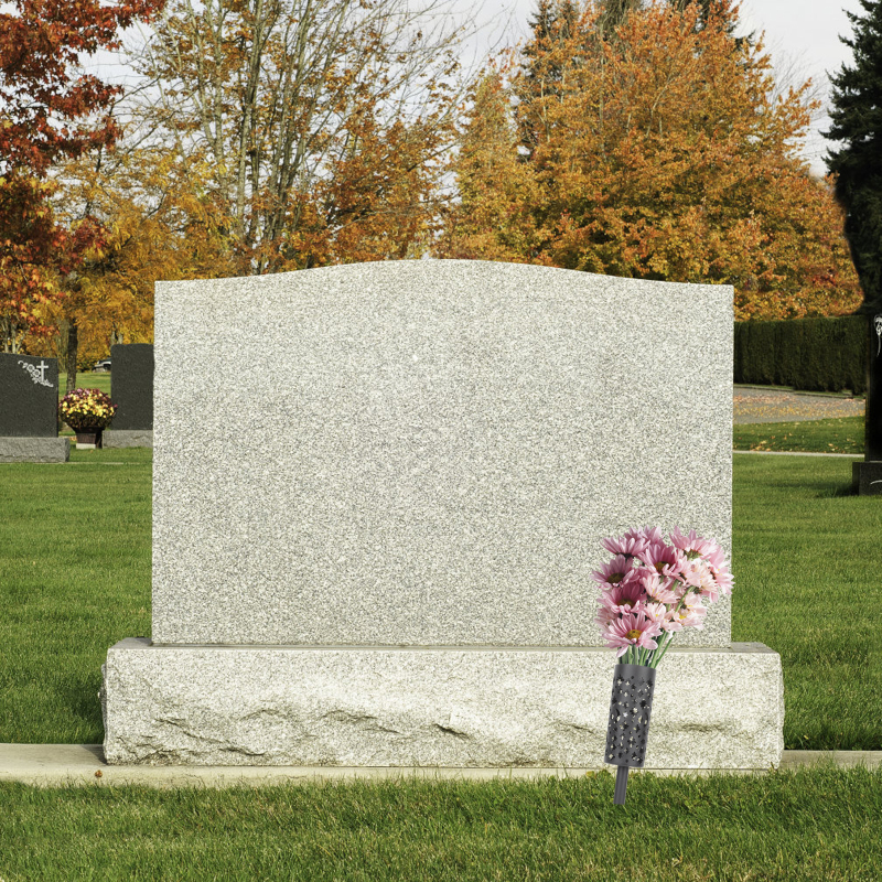 Cemetery Vase Set - 4 Pcs Plastic Flower Containers with Spiked Stake Stand for Personalized Outdoor Memorial Decorations at Graves
