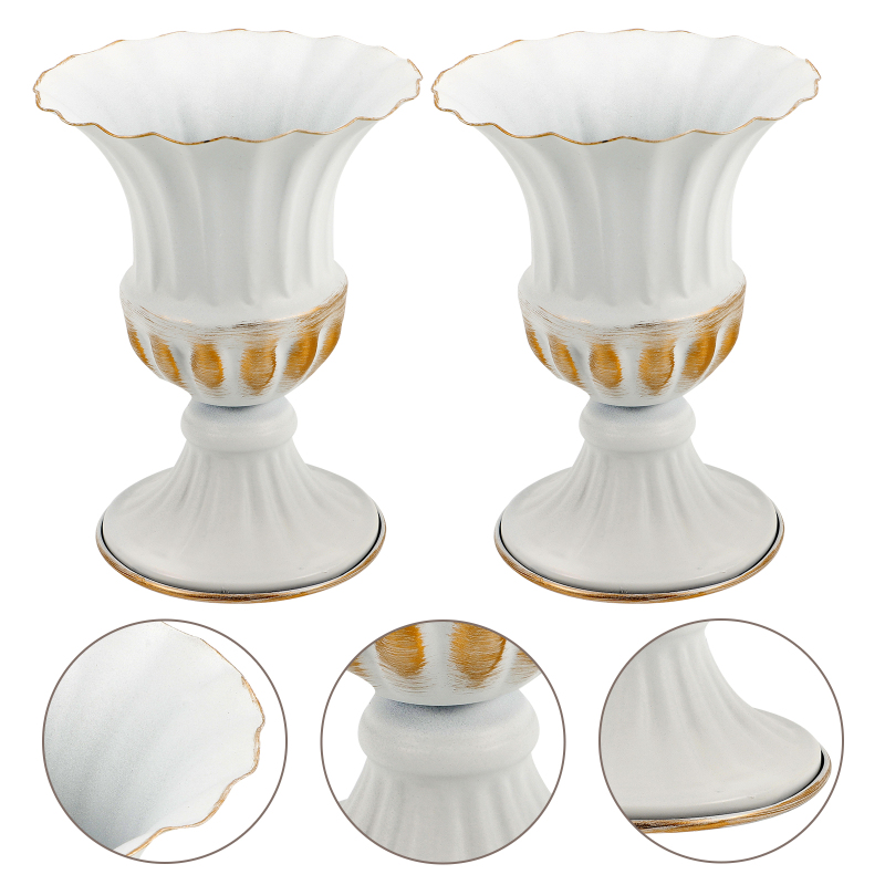 2 Pcs Cemetery Vase Set - Exquisite Artificial Flower Personalized Decor for Memorial, Graveyard