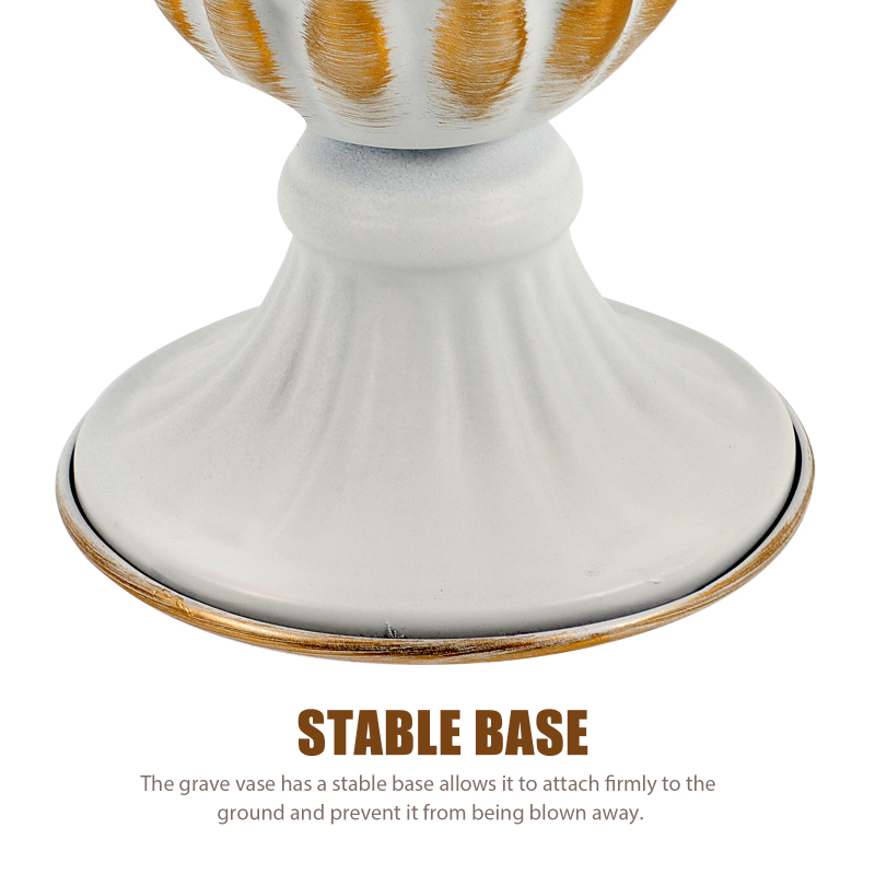 2 Pcs Cemetery Vase Set - Exquisite Artificial Flower Personalized Decor for Memorial, Graveyard
