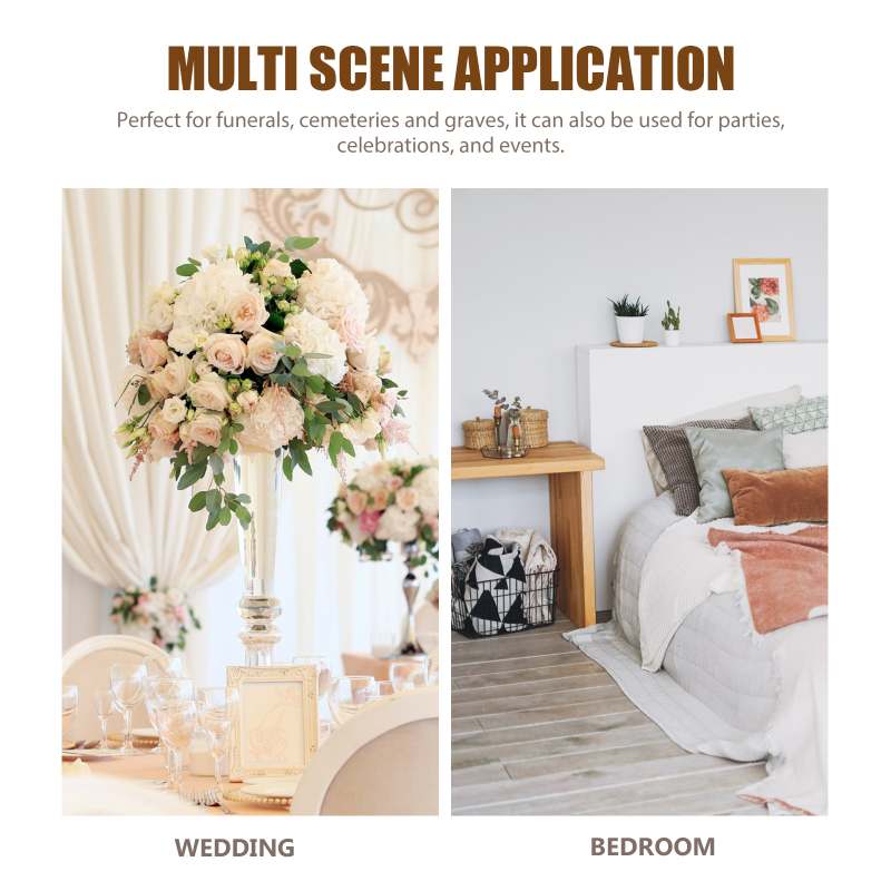 2 Pcs Cemetery Vase Set - Exquisite Artificial Flower Personalized Decor for Memorial, Graveyard