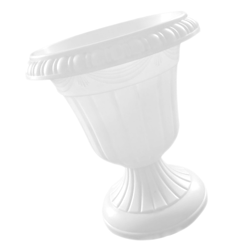 Cemetery Vase - Elegant Tall Roman Pillar Urn Flower Pot Planter for Outdoor Gardens, Vintage Flowerpot Holder - Durable Plastic Stand