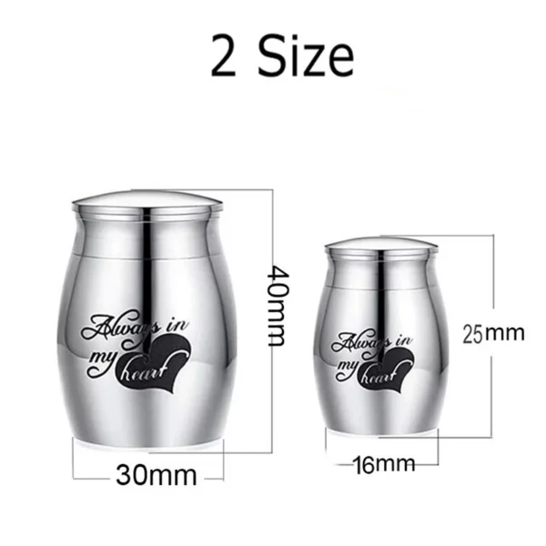 Small Stainless Steel Decorative Urns for Cremation - Mini Funeral Urns for Ashes - Memorial Ashes Holder in 2 Sizes - Image 5