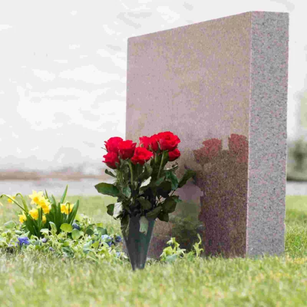 Cemetery Vase Decorative Flowerpot Planters - Outdoor Souvenirs with Ground Vases, Ferroalloy Grave Stakes for Gardening