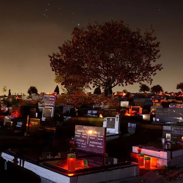 Cemetery Candles - Solar Electronic Grave Light with IP44 Waterproof LED Candle for Garden and Cemetery Lighting - Image 2