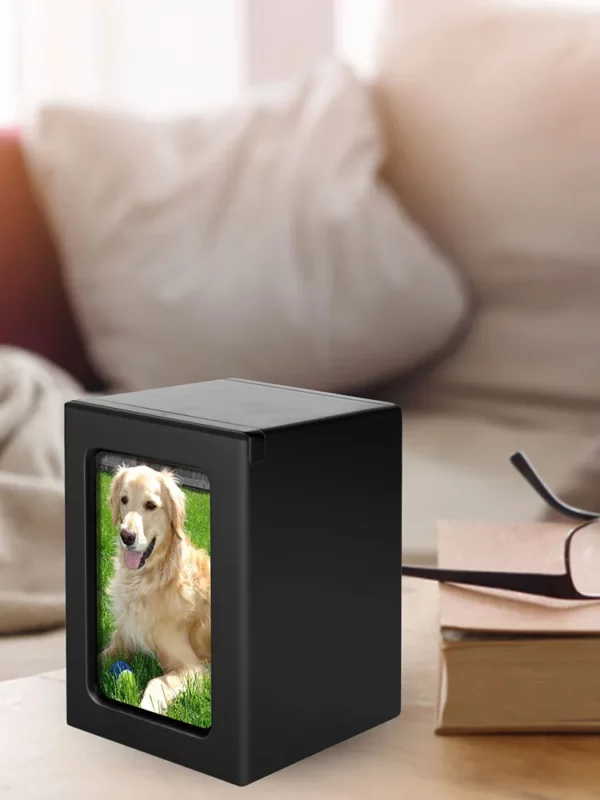 Wooden Pet Memorial Box with Photo Frame - Pet Cremation Urn for Dogs, Cats, Birds, and Small Pets - Urns for Cremation Ashes - Image 5