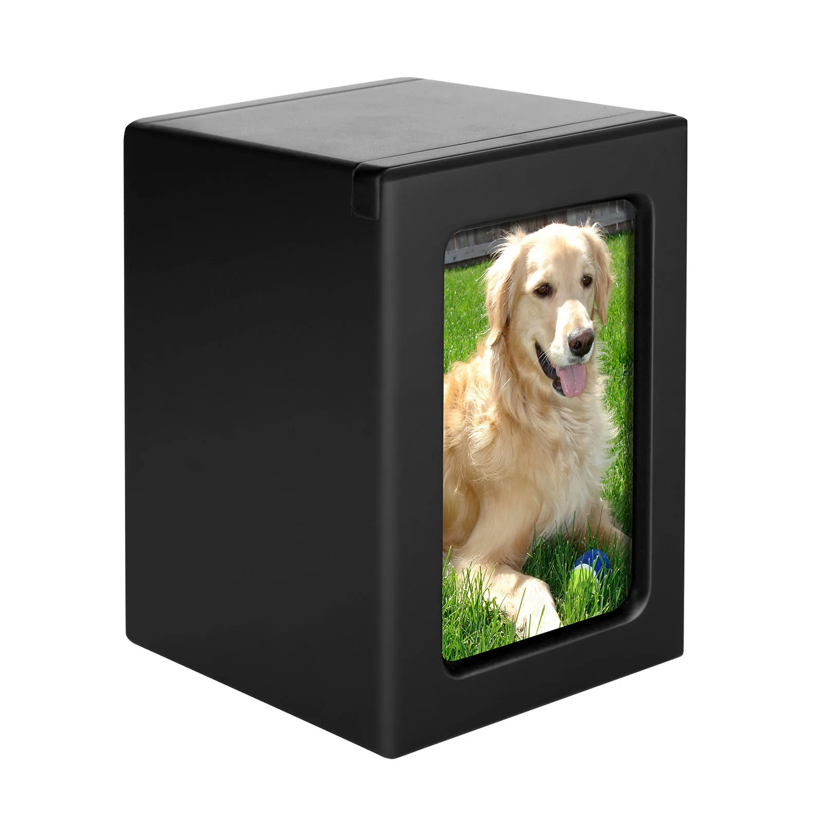 Wooden Pet Memorial Box with Photo Frame - Pet Cremation Urn for Dogs, Cats, Birds, and Small Pets - Urns for Cremation Ashes