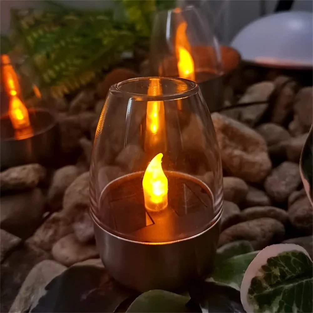 Solar Cemetery Candles - Waterproof Flameless LED Tea Lights for Garden, Christmas, Wedding Decoration Lanterns
