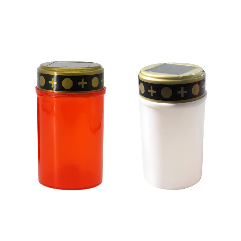 Cemetery Candles - Solar Electronic Grave Light with IP44 Waterproof LED Candle for Garden and Cemetery Lighting