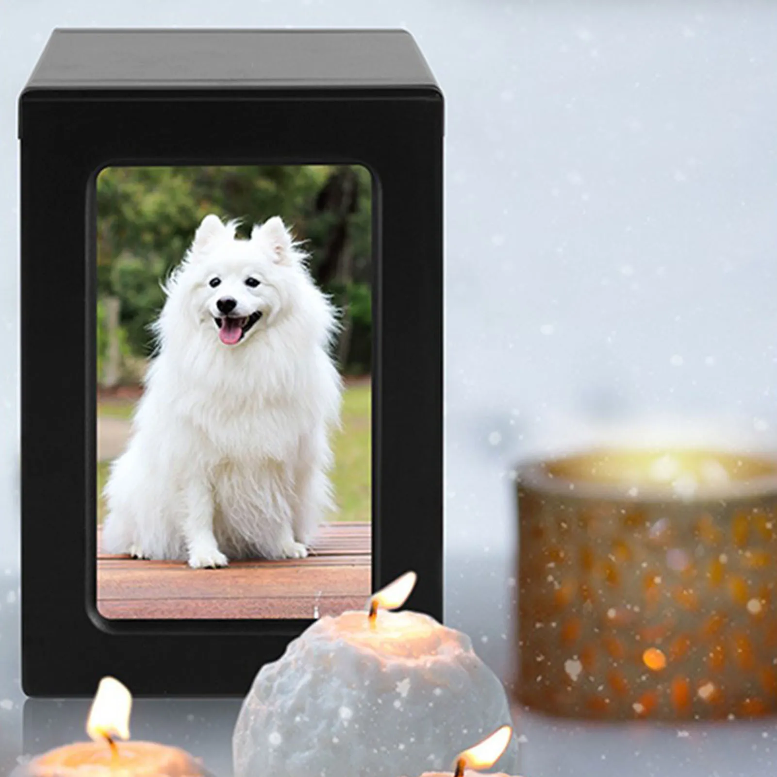 Wooden Pet Memorial Box with Photo Frame - Pet Cremation Urn for Dogs, Cats, Birds, and Small Pets - Urns for Cremation Ashes