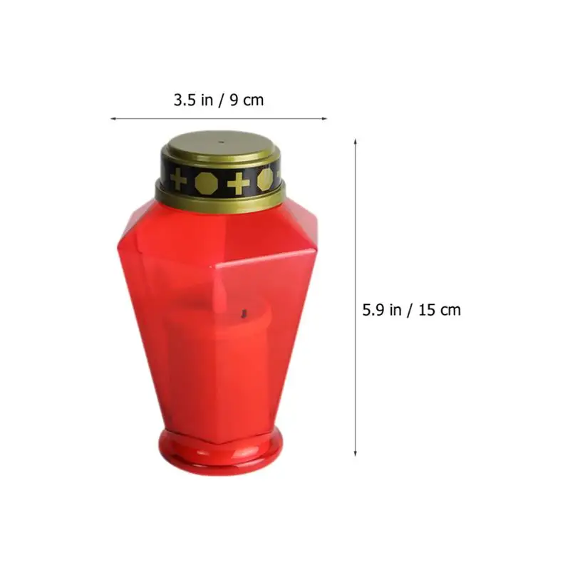 Cemetery Candles 2-Piece LED Flameless Prayer Lamps for Garden Decor, Outdoor Table, Dining Room