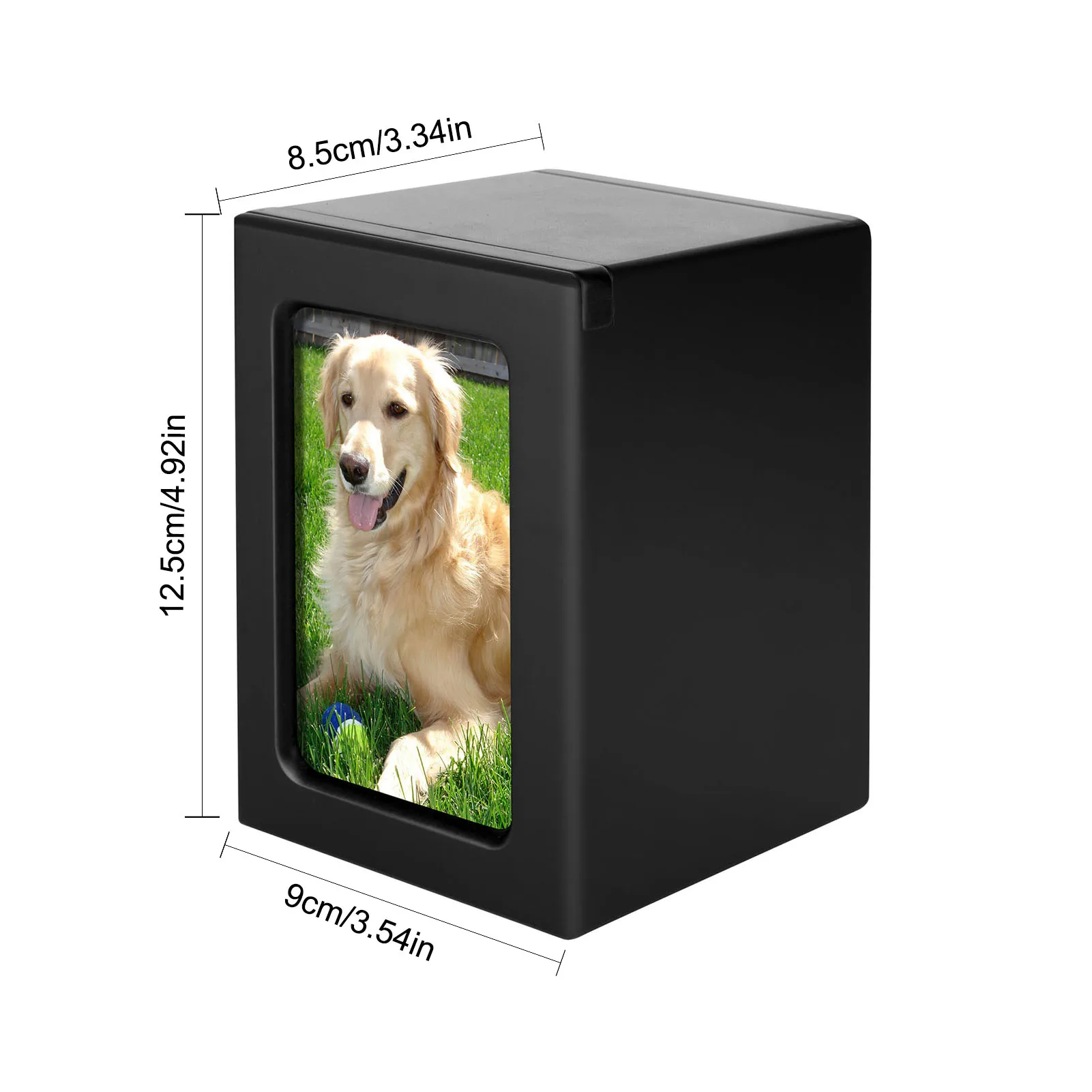 Wooden Pet Memorial Box with Photo Frame - Pet Cremation Urn for Dogs, Cats, Birds, and Small Pets - Urns for Cremation Ashes