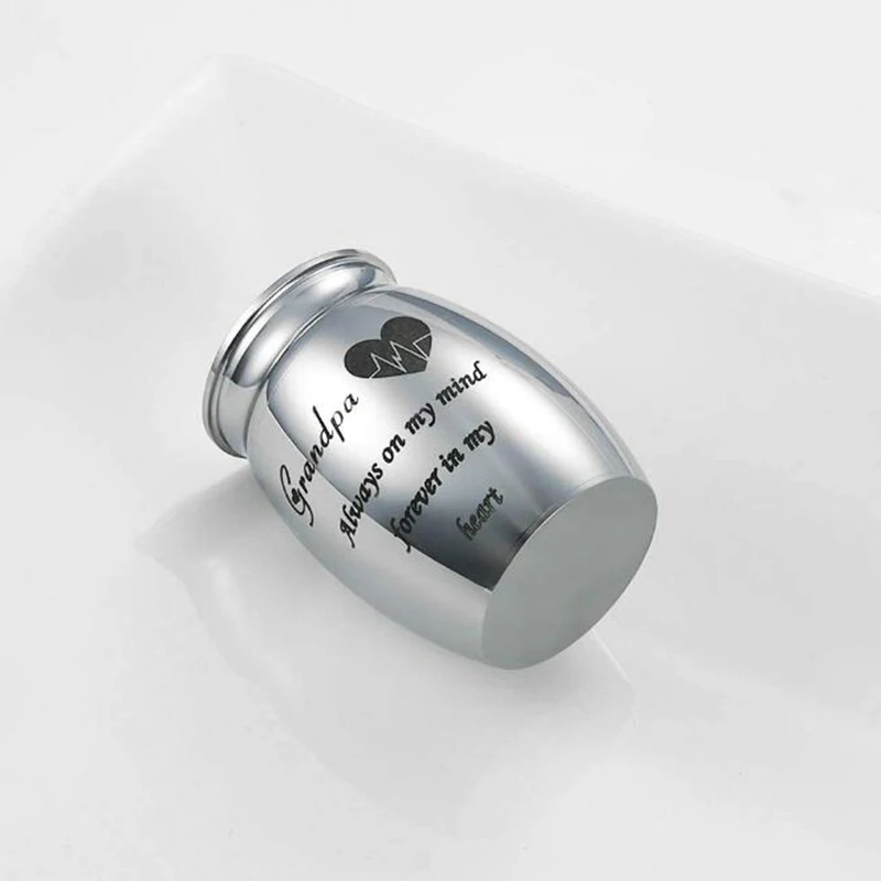Small Stainless Steel Decorative Urns for Cremation - Mini Funeral Urns for Ashes - Memorial Ashes Holder in 2 Sizes