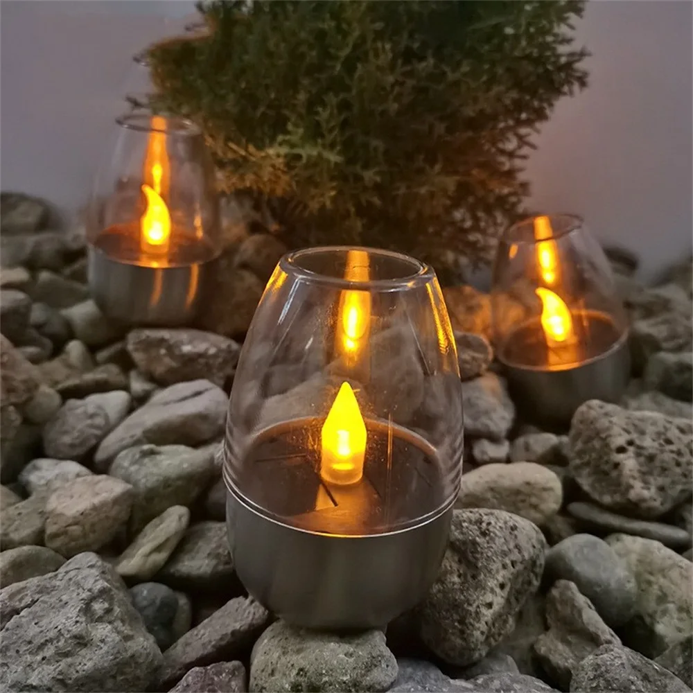 Solar Cemetery Candles - Waterproof Flameless LED Tea Lights for Garden, Christmas, Wedding Decoration Lanterns