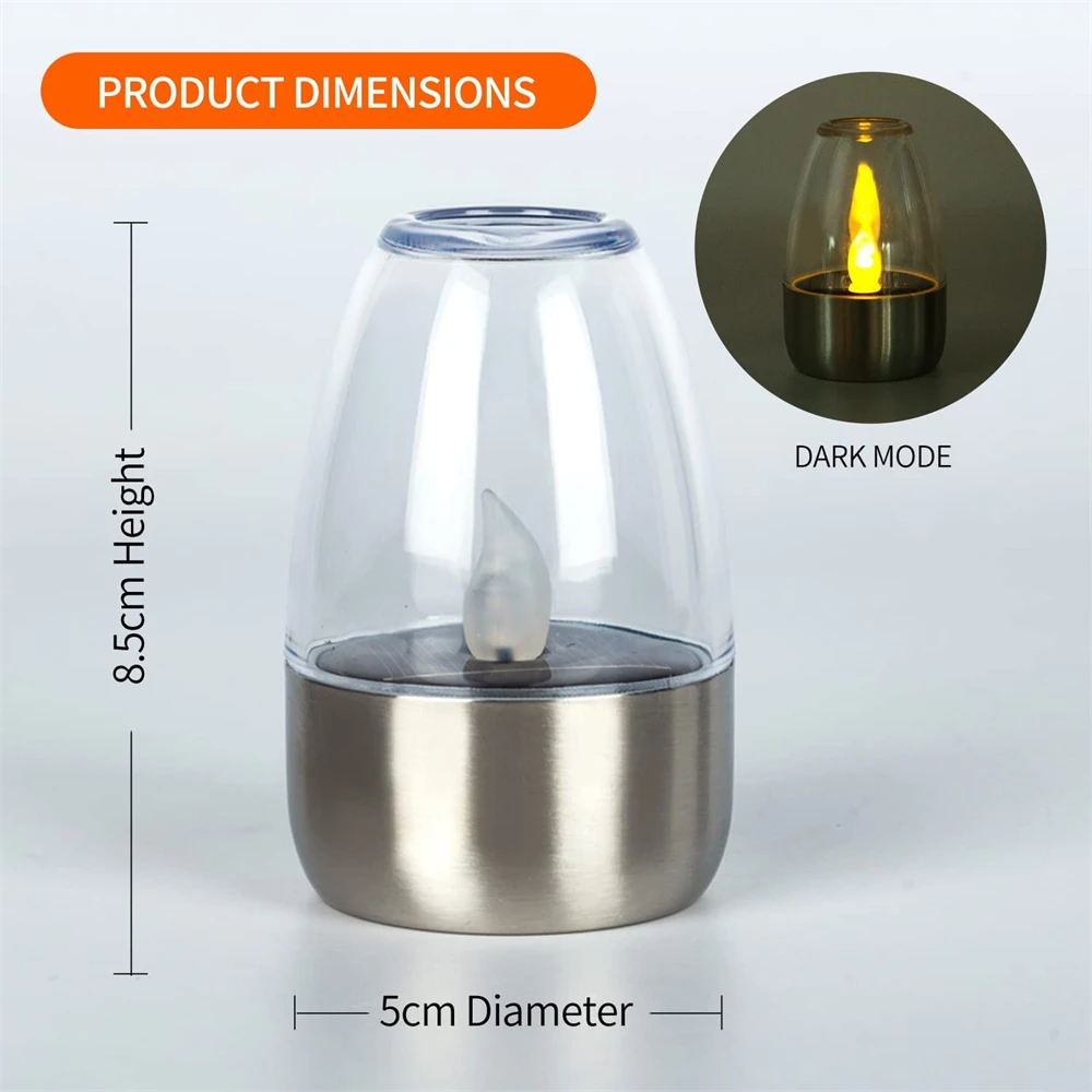 Solar Cemetery Candles - Waterproof Flameless LED Tea Lights for Garden, Christmas, Wedding Decoration Lanterns