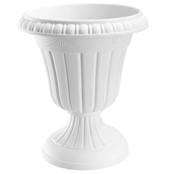 Cemetery Vase - Elegant Tall Roman Pillar Urn Flower Pot Planter for Outdoor Gardens, Vintage Flowerpot Holder - Durable Plastic Stand - Image 2