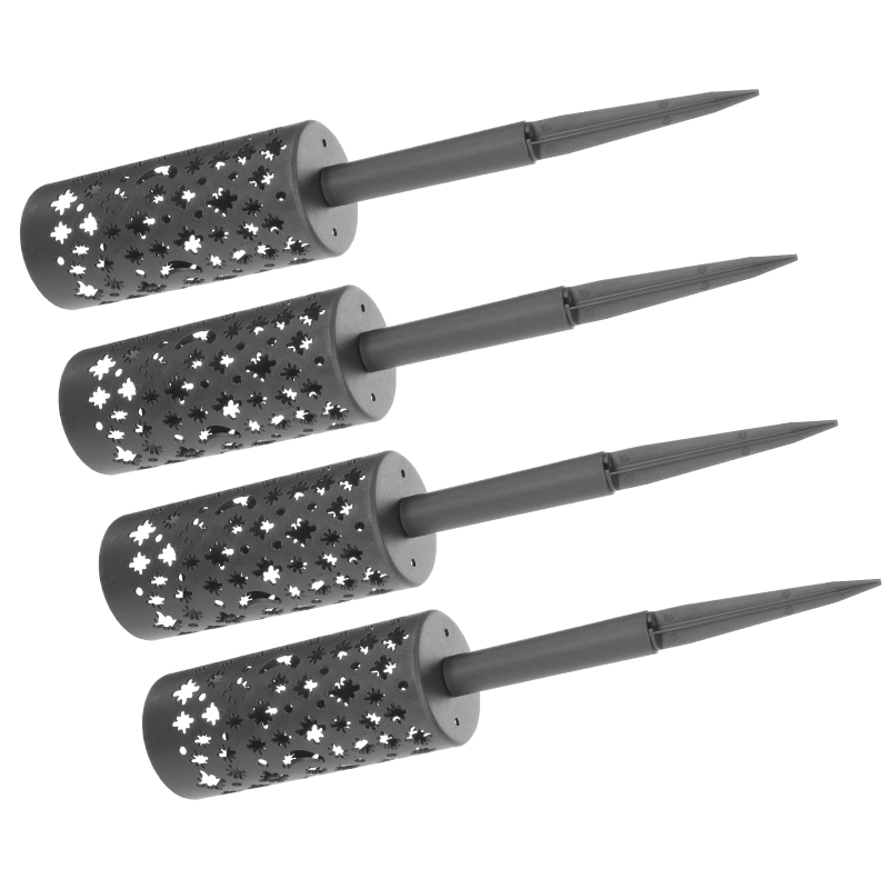 Cemetery Vase Set - 4 Pcs Plastic Flower Containers with Spiked Stake Stand for Personalized Outdoor Memorial Decorations at Graves