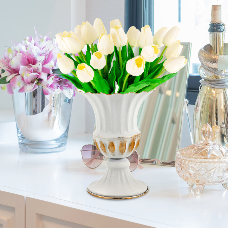 2 Pcs Cemetery Vase Set - Exquisite Artificial Flower Personalized Decor for Memorial, Graveyard