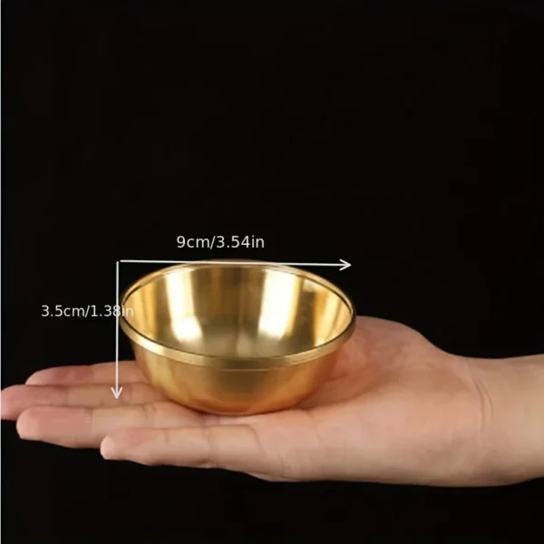 Brass Ritual Tarot Pentagram Altar Bowl - Gold Tableware for Ceremony, Moon Divination, Astrological Tool, Board Game - Witchcraft Supplies - Image 2