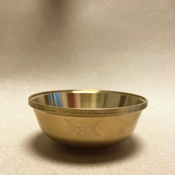 Brass Ritual Tarot Pentagram Altar Bowl - Gold Tableware for Ceremony, Moon Divination, Astrological Tool, Board Game - Witchcraft Supplies - Image 4