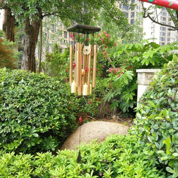 Large Copper Money Wind Chime Pendant - Metal Pipe Wind Chime with Bells and Tubes - Outdoor Yard Garden Home Decoration - Unique Memorial Wind Chimes - Image 2