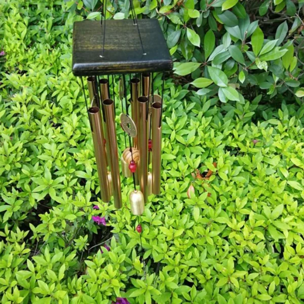Large Copper Money Wind Chime Pendant - Metal Pipe Wind Chime with Bells and Tubes - Outdoor Yard Garden Home Decoration - Unique Memorial Wind Chimes - Image 3