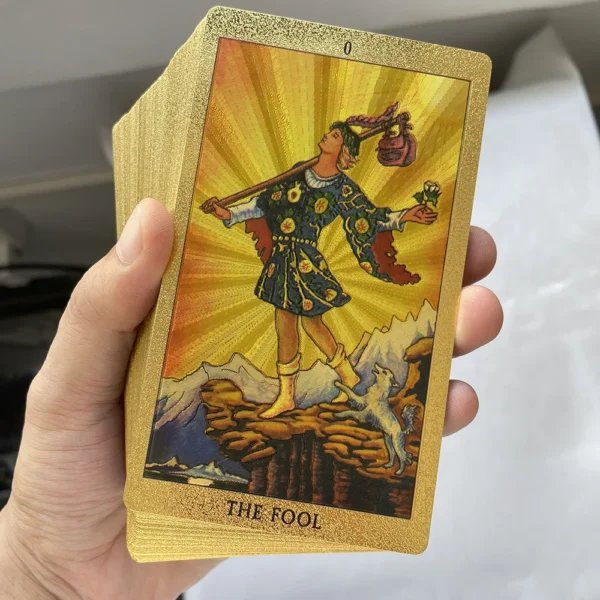 12x7cm Golden Tarot Deck in Box - English Affirmation Sturdy Cards for Beginners with Paper Guide Book Cover Prophet - Beautiful Tarot Decks - Image 7
