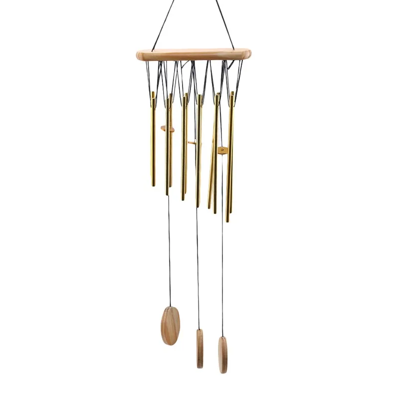 Large Copper Money Wind Chime Pendant - Metal Pipe Wind Chime with Bells and Tubes - Outdoor Yard Garden Home Decoration - Unique Memorial Wind Chimes