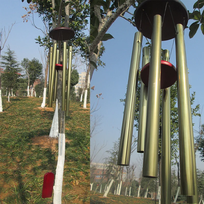 Amazing Grace Deep Resonant 6 Tube Copper Memorial Wind Chimes - Antique Chapel Bells Windchimes for Hanging Home Decoration (1PCS)