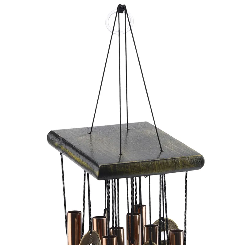 Large Copper Money Wind Chime Pendant - Metal Pipe Wind Chime with Bells and Tubes - Outdoor Yard Garden Home Decoration - Unique Memorial Wind Chimes