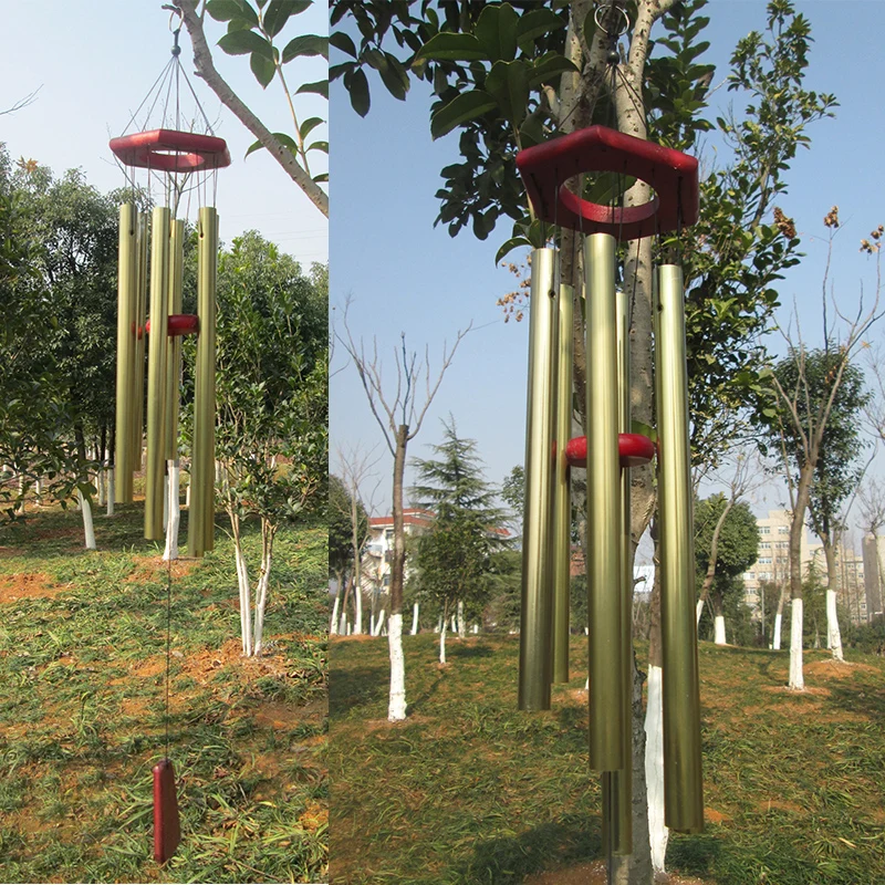 Amazing Grace Deep Resonant 6 Tube Copper Memorial Wind Chimes - Antique Chapel Bells Windchimes for Hanging Home Decoration (1PCS)