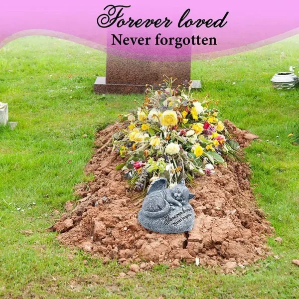 Customizable Cat Memorial Stone - Outdoor Garden Decor Statue for Sleeping Cat Remembrance - Pet Tombstones for Cat Memorials & Funerals - Image 4