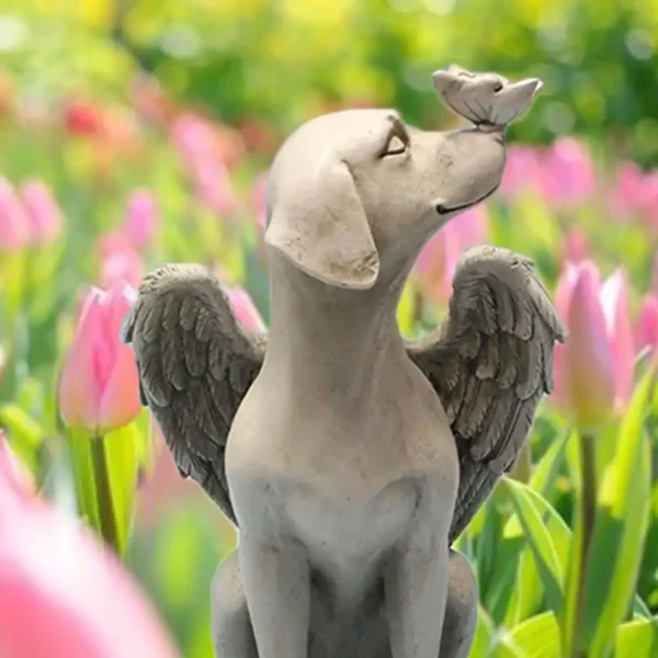 Resin Angel Dog Statue - Modern Style Figurine for Home Table Desk Decor - Contemporary Resin Sculpture - Image 4
