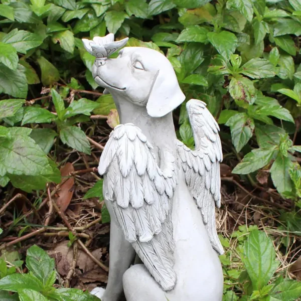 Resin Angel Dog Statue - Modern Style Figurine for Home Table Desk Decor - Contemporary Resin Sculpture - Image 5