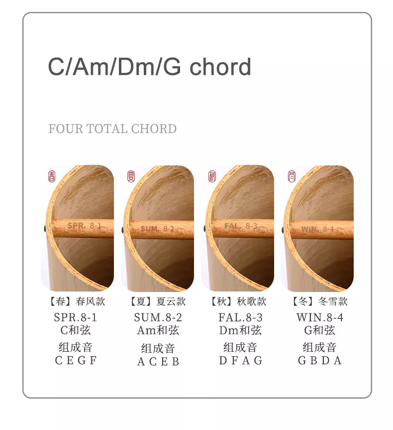 Bamboo Memorial Wind Chimes - Outdoor Garden Patio Decor with 8 Rods, Notes in C G Am Dm Chord - Zen Meditation Crafted Windbell
