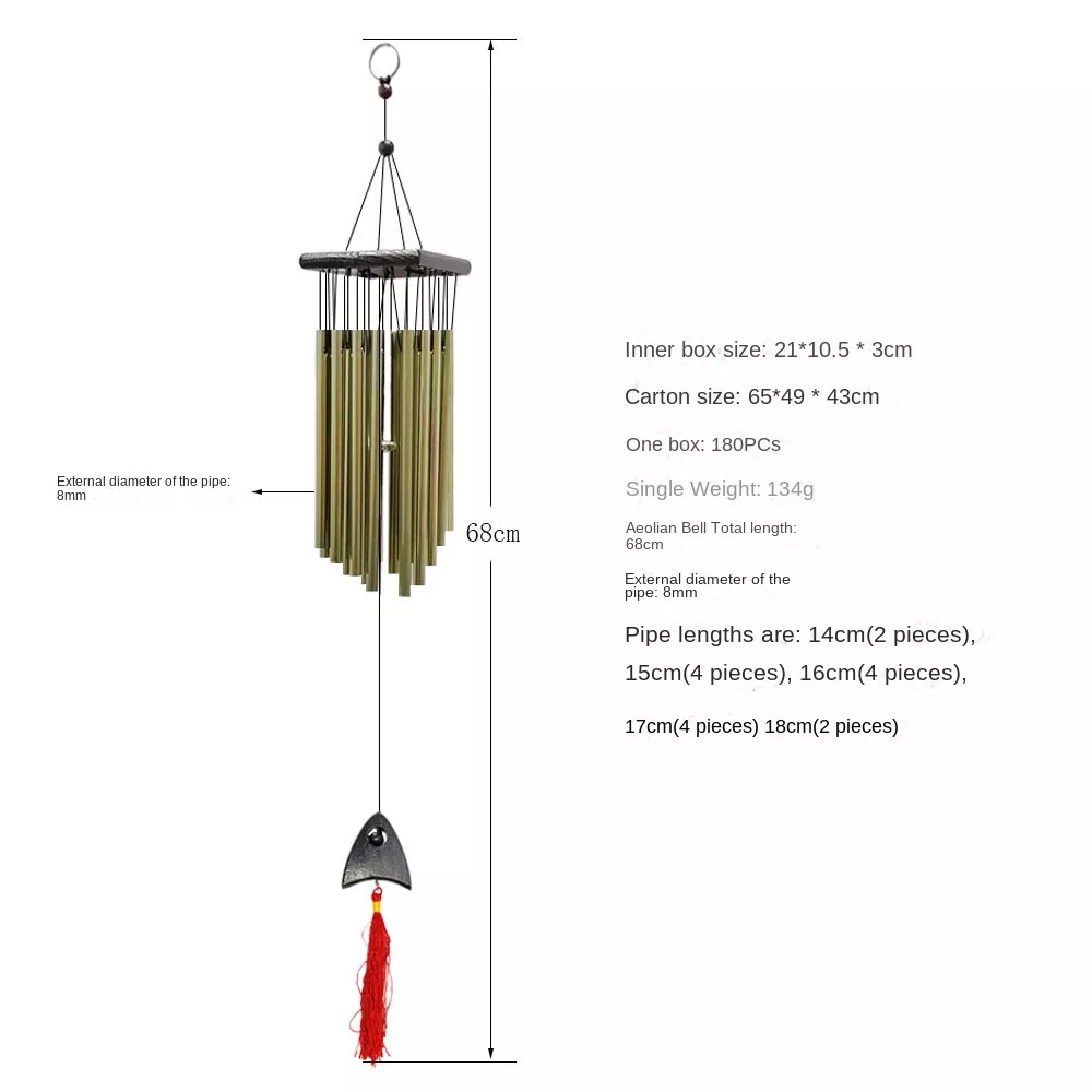 Large Bells Wind Chimes - Creative 16 Tubes Memorial Windchime for Home and Garden Outdoor Decoration
