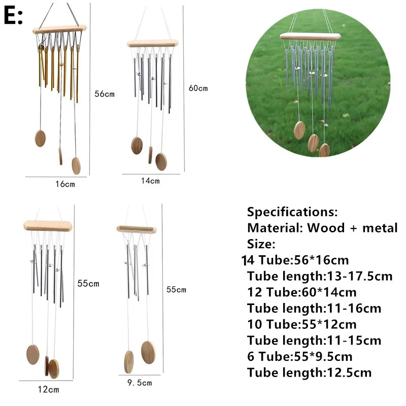 Large Copper Money Wind Chime Pendant - Metal Pipe Wind Chime with Bells and Tubes - Outdoor Yard Garden Home Decoration - Unique Memorial Wind Chimes