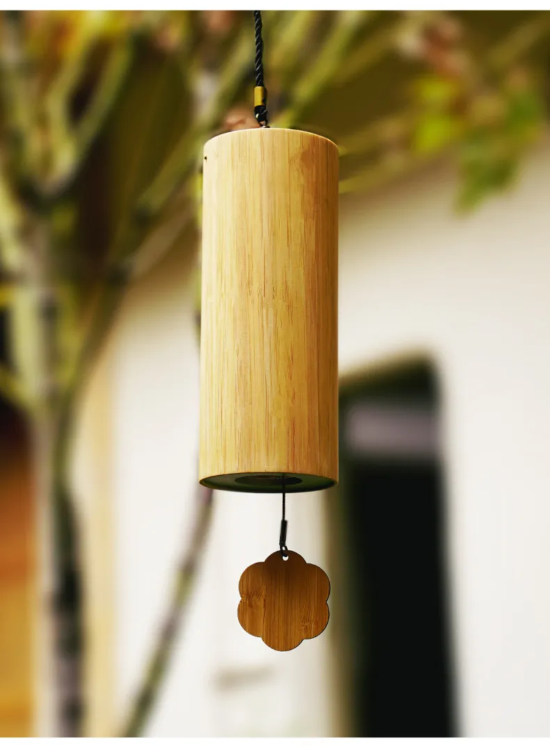 Bamboo Memorial Wind Chimes - Outdoor Garden Patio Decor with 8 Rods, Notes in C G Am Dm Chord - Zen Meditation Crafted Windbell