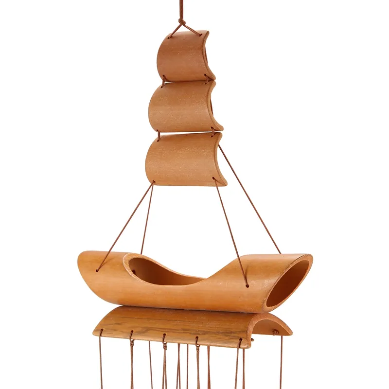 Handmade Natural Ring Memorial Wind Chimes - Bamboo Wind Chime for Home Decor, Hanging Ornament, Outdoor Yard Wind Bell