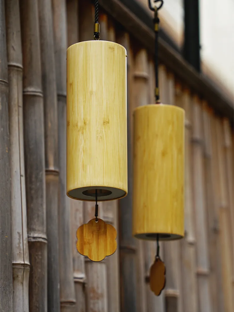Bamboo Memorial Wind Chimes - Outdoor Garden Patio Decor with 8 Rods, Notes in C G Am Dm Chord - Zen Meditation Crafted Windbell