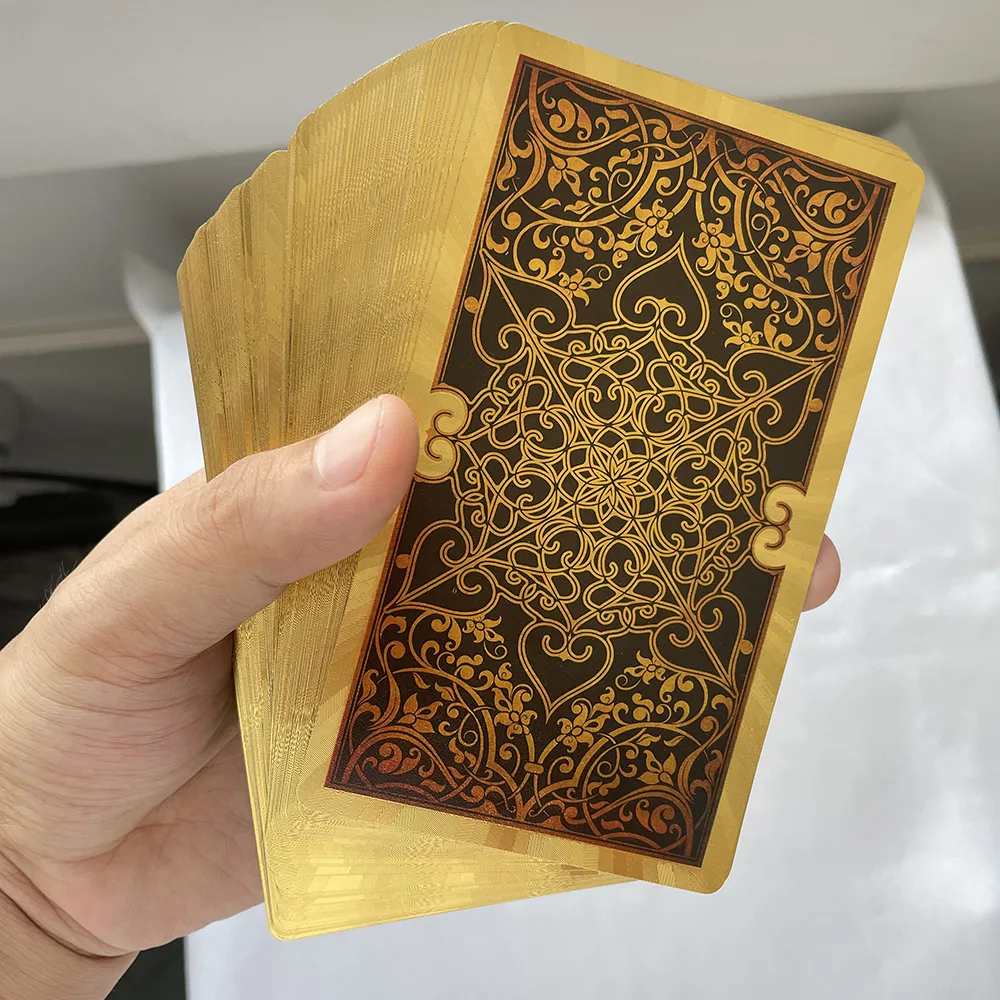 12x7cm Golden Tarot Deck in Box - English Affirmation Sturdy Cards for Beginners with Paper Guide Book Cover Prophet - Beautiful Tarot Decks