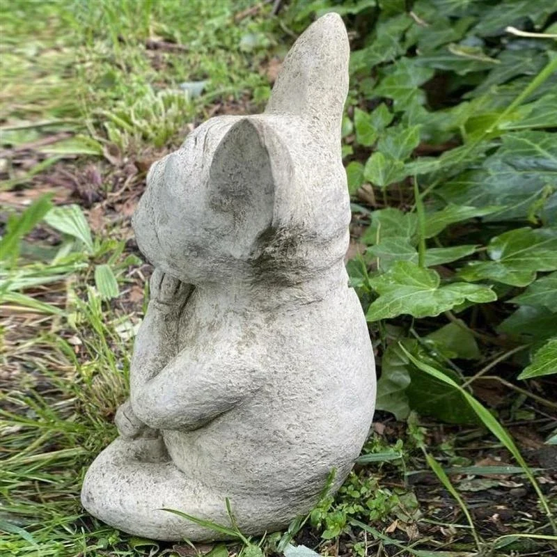 Zen French Bulldog Sculpture - Waterproof Yoga Pose Meditation Dog Resin Statue Ornaments for Garden Decoration - Exquisite Crafts Figurine