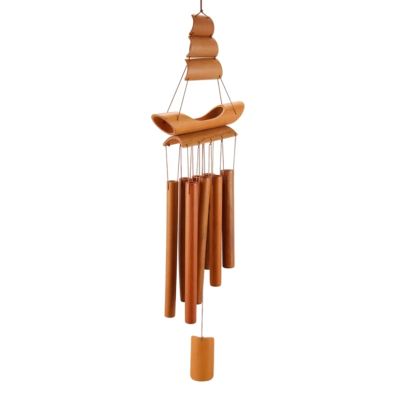 Handmade Natural Ring Memorial Wind Chimes - Bamboo Wind Chime for Home Decor, Hanging Ornament, Outdoor Yard Wind Bell