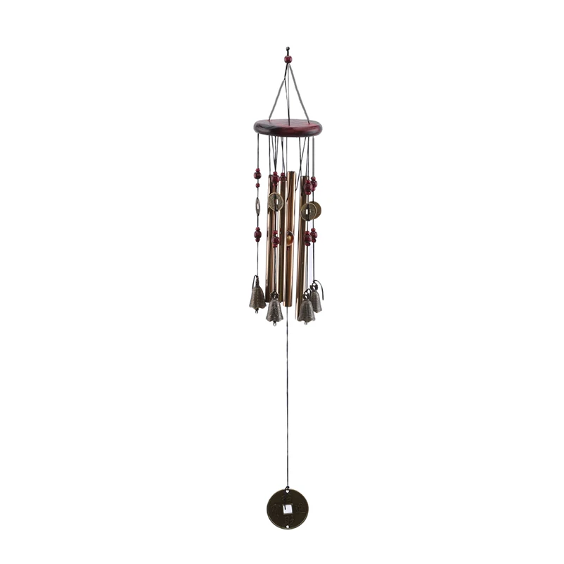 Antique Copper Wind Chimes - Outdoor Living Decor for Yard, Garden, and Home - Memorial Windchime Wall Hanging with Tubes and Bells