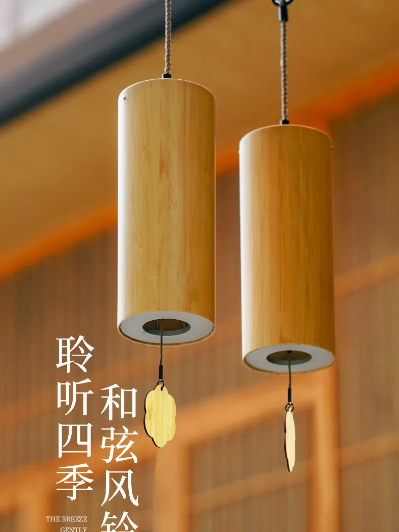 Bamboo Memorial Wind Chimes - Outdoor Garden Patio Decor with 8 Rods, Notes in C G Am Dm Chord - Zen Meditation Crafted Windbell