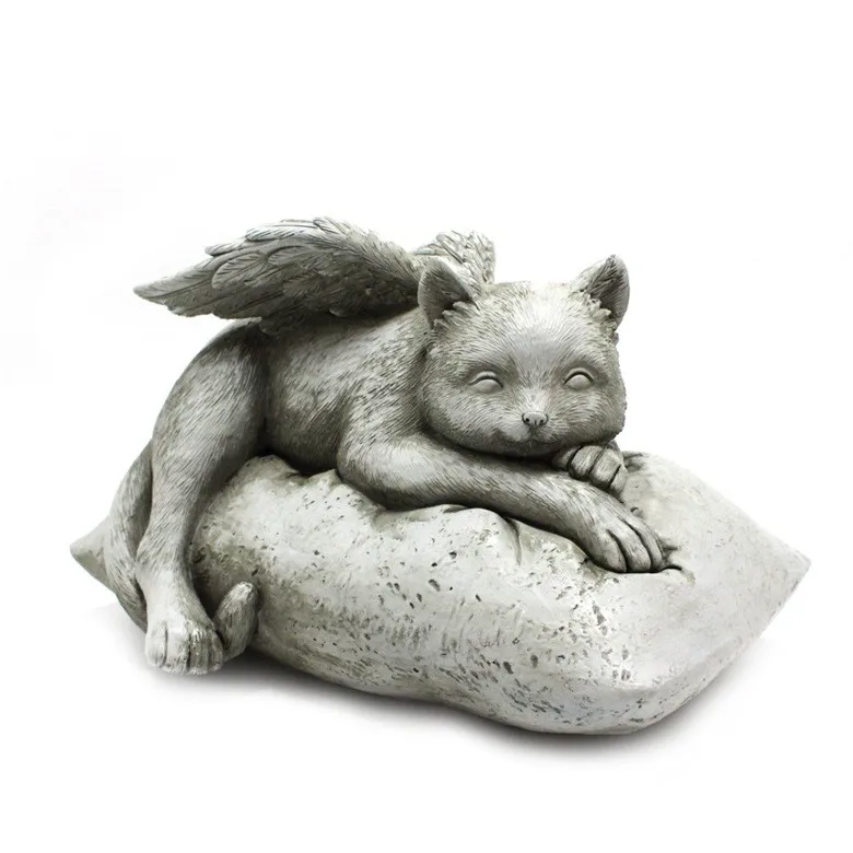 Resin Angel Dog Statue - Modern Style Figurine for Home Table Desk Decor - Contemporary Resin Sculpture