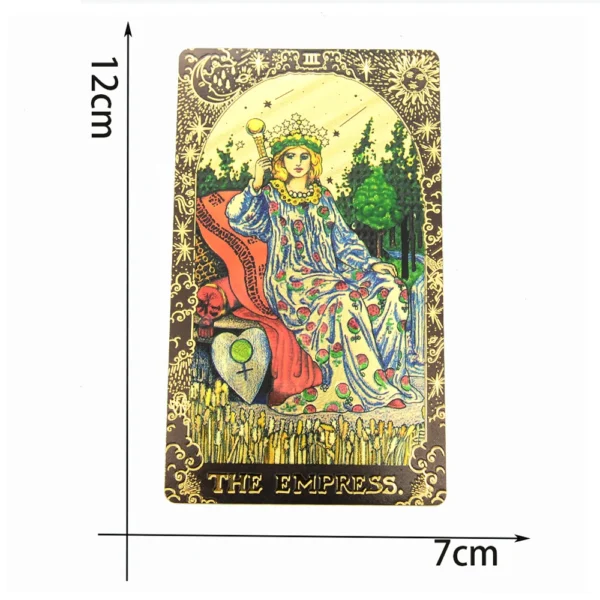 Deluxe Sun Gift Box Set with Gold Foil Tarot - Beautiful Tarot Decks - 12 * 7cm Stamping PVC, Waterproof, Wear Resistant Board Game Card in Feather Black Gold Design - Image 7